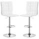 Ashbury White And Chrome Upholstered Adjustable Bar Stool Set of 2