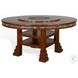 Cozy Luxe Dark Brown 60" Round Adjustable Height Dining Table with Lazy Susan