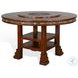 Cozy Luxe Dark Brown 60" Round Adjustable Height Dining Table with Lazy Susan