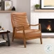 Rupert Walnut Faux Leather Accent Chair