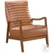 Rupert Walnut Faux Leather Accent Chair