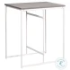 1241 Grey Laminate And White Metal 32" Rectangular Counter Height Dining Table