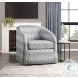 Augustine Blue And White Swivel Chair