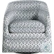 Augustine Blue And White Swivel Chair