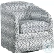 Augustine Blue And White Swivel Chair