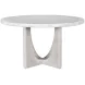 Gavin Driftwood and White 54" Round Marble Top Dining Table