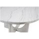 Gavin Driftwood and White 54" Round Marble Top Dining Table