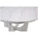 Gavin Driftwood and White 54" Round Marble Top Dining Table