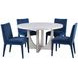 Gavin Driftwood and White 54" Round Marble Top Dining Table