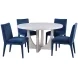 Gavin Driftwood and White 54" Round Marble Top Dining Table