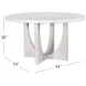 Gavin Driftwood and White 54" Round Marble Top Dining Table