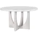 Gavin Driftwood and White 54" Round Marble Top Dining Table