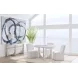 Gavin Driftwood and White 54" Round Marble Top Dining Table