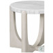 Gavin Driftwood And White Marble End Table