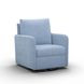 Nancy Chambray Blue Upholstered Swivel Glider Rocker Nursing Chair