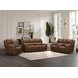 Pierce Homerun Cinnamon Leather 87" Zero Gravity Power Reclining Sofa with Power Lumbar and USB Charging