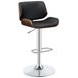 Folsom Black And Chrome Upholstered Adjustable Bar Stool