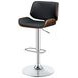 Folsom Black And Chrome Upholstered Adjustable Bar Stool