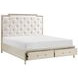 Genoa Light Oak California King Upholstered Storage Platform Bed with USB Charging