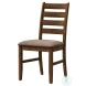 1355 Brown Fabric Dining Chair Set Of 2
