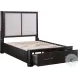 Gilbert Charcoal And Gray Queen Platform Bed with Footboard Storage