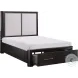 Gilbert Charcoal And Gray Queen Platform Bed with Footboard Storage