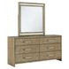 Arlington Nutmeg 6 Drawer Dresser and Rectangular Mirror
