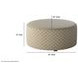 Limelight Mineral Yellow and White Performance Fabric Round Cocktail Ottoman
