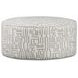 Turley Pearl Beige and Gray Round Cocktail Ottoman