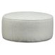 Laredo Stone Off White Performance Fabric Round Cocktail Ottoman