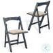 Sagewyn Ocean Blue Folding Dining Chair Set of 2