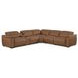 Camden Dusty Taupe Leather 6 Piece Modular Zero Gravity Power Reclining Sectional with Power Headrest and USB Charging