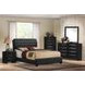 Ireland II Black King Upholstered Panel Bed
