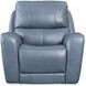BelleAvenue Air Blue Leather Dual Power Glider Recliner