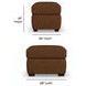 Hudson Brown Leather Upholstered Rectangular Ottoman