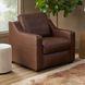 Hudson Dark Brown Leather Upholstered Accent Chair