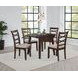 Barton Dark Brown and Light Tan Upholstered 5 Piece Drop Leaf Dining Set