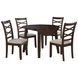 Barton Dark Brown and Light Tan Upholstered 5 Piece Drop Leaf Dining Set