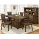 Cannon Valley Medium Brown Upholstered 7 Piece Dining Set with Nailhead Trim