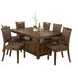 Cannon Valley Medium Brown Upholstered 7 Piece Dining Set with Nailhead Trim