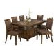 Cannon Valley Medium Brown Upholstered 7 Piece Dining Set with Nailhead Trim