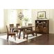 Cannon Valley Medium Brown Upholstered 5 Piece Dining Set with Bench and Nailhead Trim