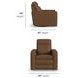 Dutch Cortado Brown Leather Zero Gravity Swivel Gliding Power Recliner with USB Charging and Heat Massage