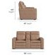 Dutch Desert Tan Leather 78" Zero Gravity Power Reclining Loveseat with Console and USB Charging