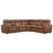 Dutch Cortado Brown Leather 6 Piece Modular Zero Gravity Power Reclining Sectional with Power Lumbar and USB Charging