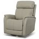 View Beige Leather Swivel Power Recliner With Power Headrest And Lumbar
