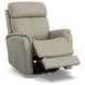 View Beige Leather Swivel Power Recliner With Power Headrest And Lumbar