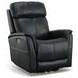 View Blue Leather Swivel Power Recliner With Power Headrest And Lumbar