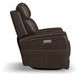View Dark Blue Leather Swivel Power Recliner with Power Lumbar and USB Charging
