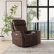 View Dark Blue Leather Swivel Power Recliner with Power Lumbar and USB Charging